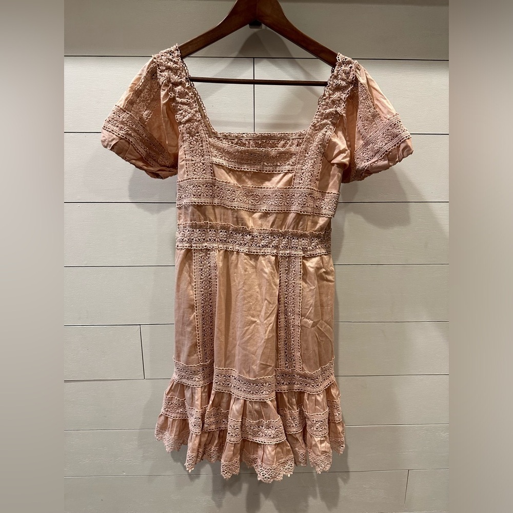 Victoria’s Secret Vintage Lace Trimmed Peach Dress- size 10